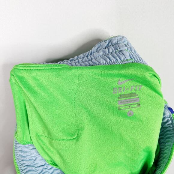 Nike Womens Small S Cool Mesh Training Shorts Electric Green Blue Workout Liner - Picture 7 of 10